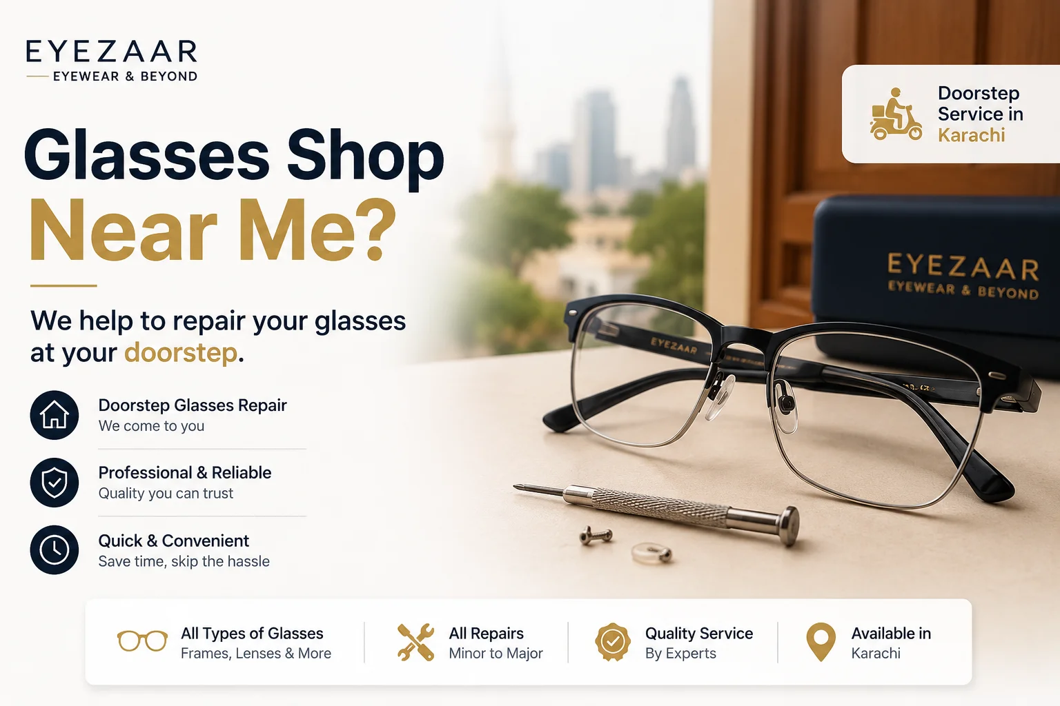 Glasses Shop Near Me? Get Your Glasses Repaired at Your Doorstep