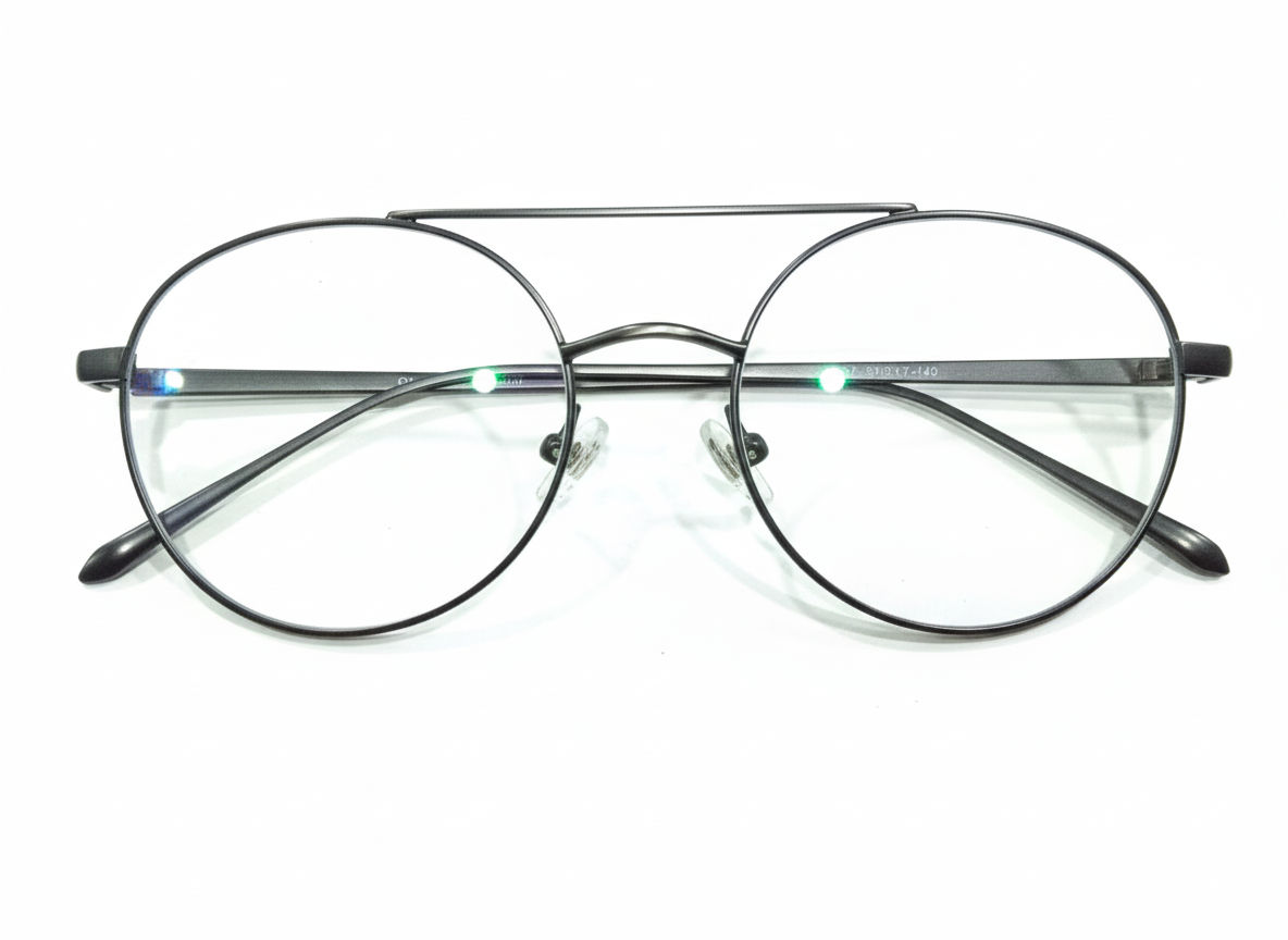 Eyezaar Premium Gunmetal Round Glasses for Men & Women | Model: EYEZAAR-0010