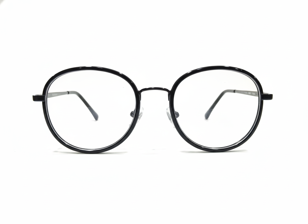 Eyezaar Classic Black Round Glasses for Men & Women | Model: EYEZAAR-0011
