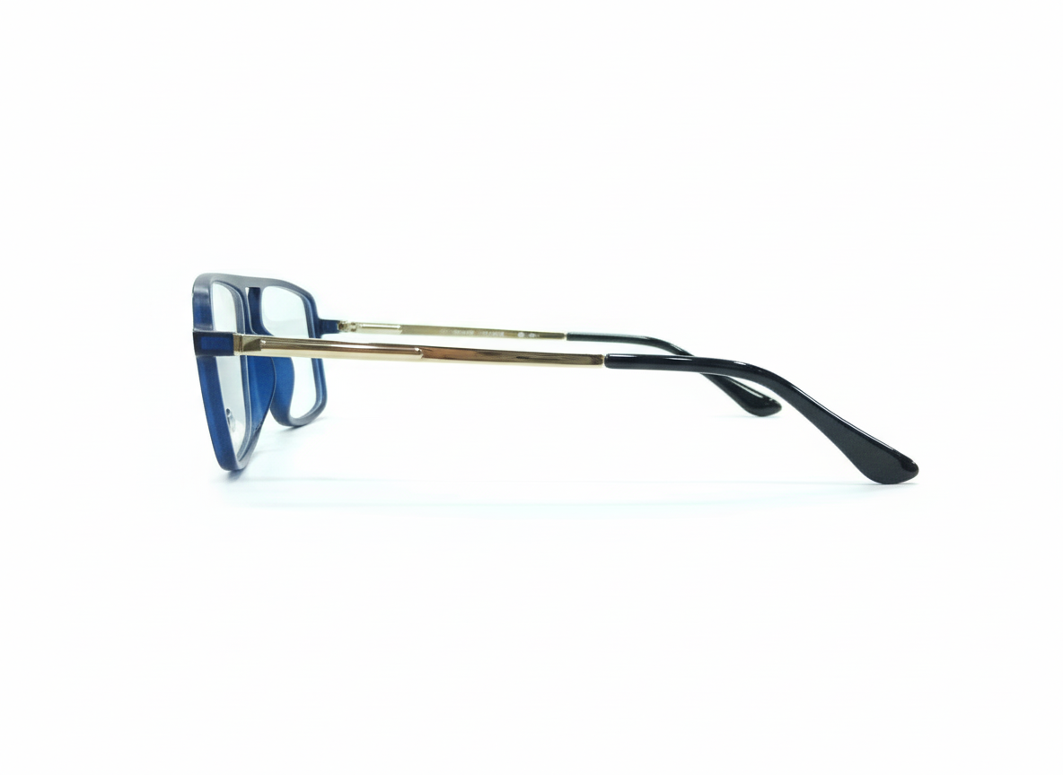 Eyezaar Premium Navy Blue Rectangular Glasses for Men & Women | Model: EYEZAAR-0014