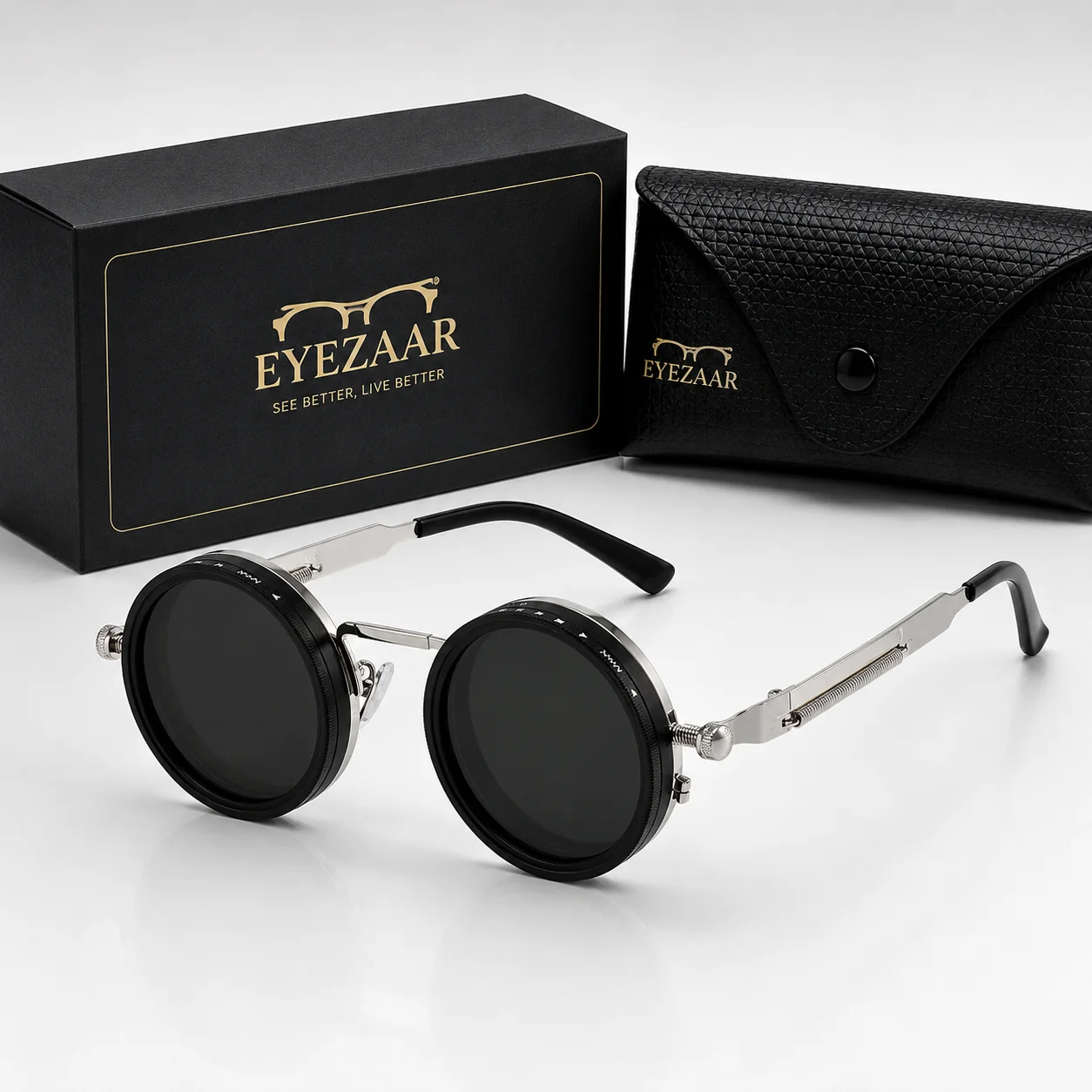 Eyezaar ND Filter Adjustable Polarized Sunglasses | Variable Tint UV400 Anti-Glare
