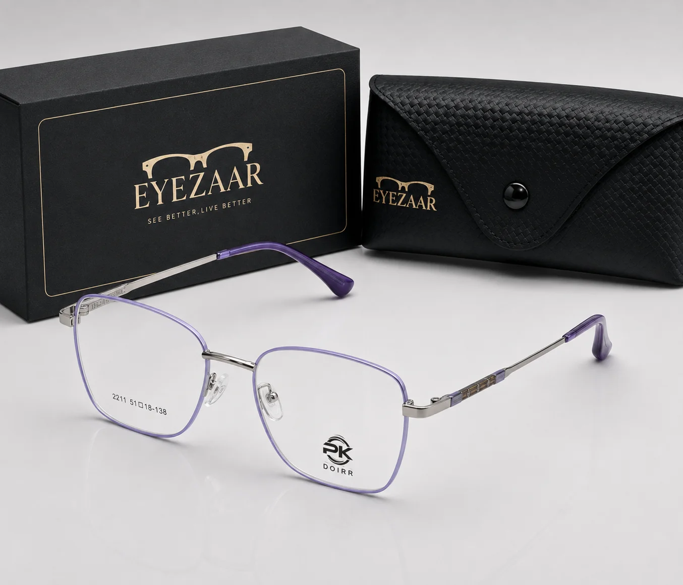 Eyezaar Premium Blue-Purple Blend Glasses for Women | Model: EYEZAAR-0007