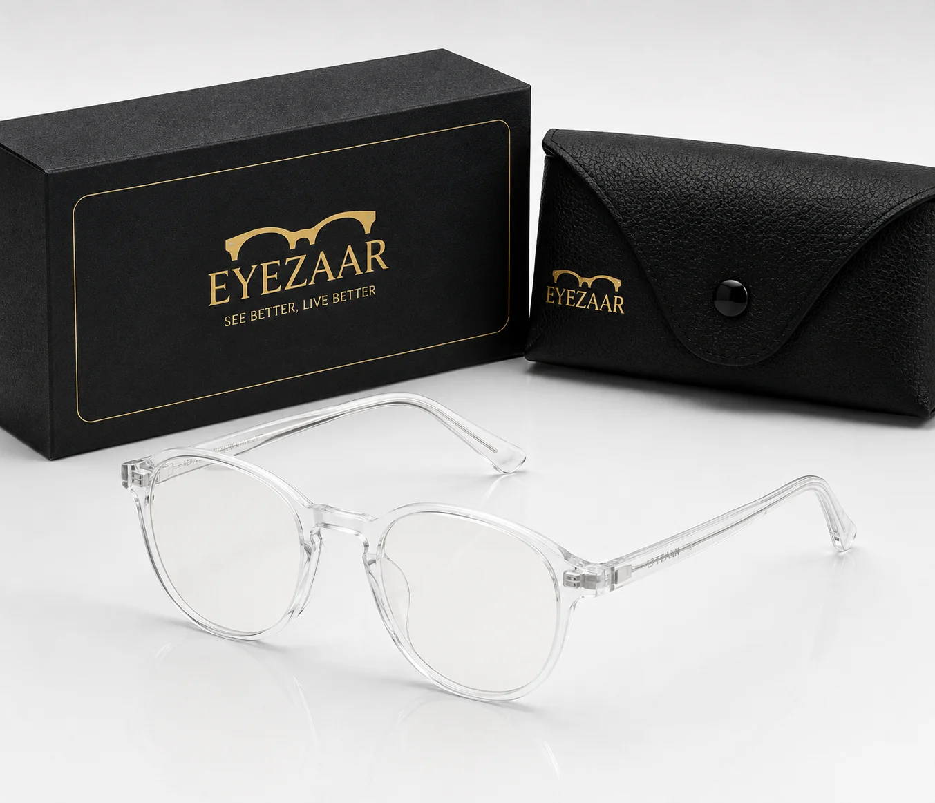 Eyezaar Premium Crystal Clear Glasses for Men & Women (Multi Colors) | Model: EYEZAAR-0013