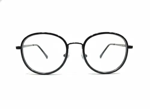 Eyezaar Classic Black Round Glasses for Men & Women | Model: EYEZAAR-0011