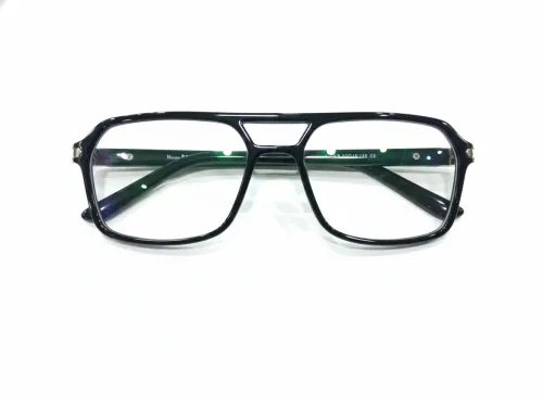 Eyezaar Classic Black Rectangular Glasses for Men & Women | Model: EYEZAAR-0015