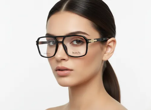 Eyezaar Classic Black Rectangular Glasses for Men & Women | Model: EYEZAAR-0015