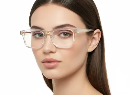 Eyezaar Premium Transparent & Gold Glasses for Men & Women | Model: EYEZAAR-0008