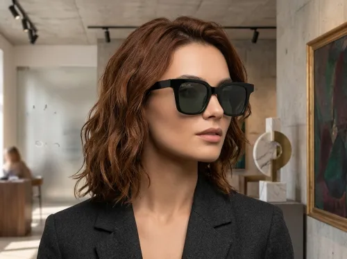 Eyezaar Modern Square Black Sunglasses for Men & Women | Model: EYEZAAR-0020