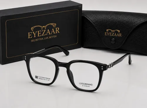 Eyezaar Premium Black Rectangular Eyeglasses Modern Prescription Frame