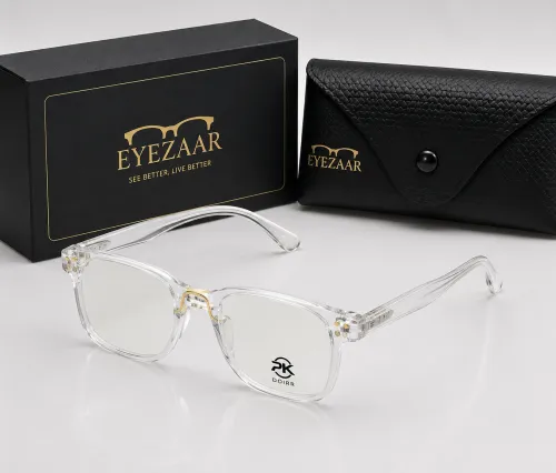 Eyezaar Premium Transparent & Gold Glasses for Men & Women | Model: EYEZAAR-0008