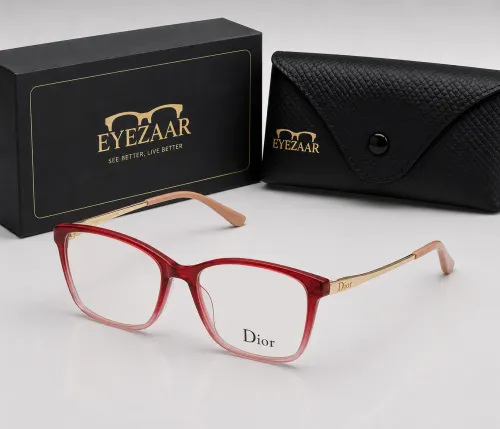 Eyezaar Elegant Crystal Transparent Glasses for Men & Women (Red & Champagne) | Model: EYEZAAR-0016