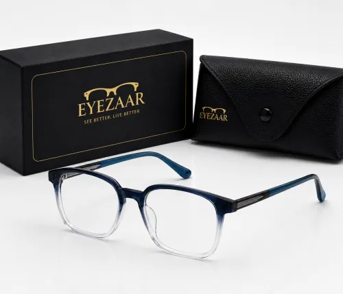 Eyezaar Transparent Blue Gradient Glasses for Men & Women | Model: EYEZAAR-0023