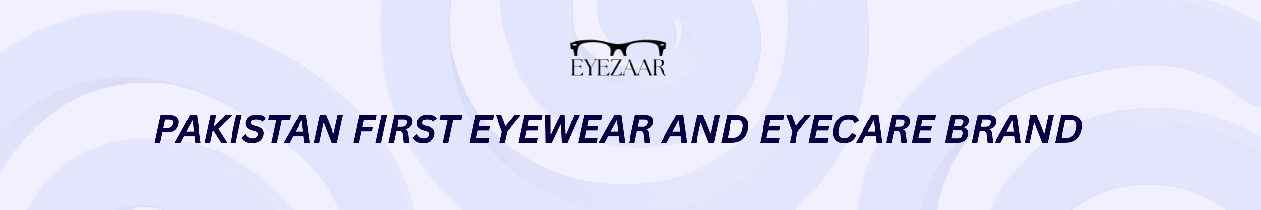 Eyezaar logo with glasses icon and the text 'Pakistan first eyewear and eyecare brand'